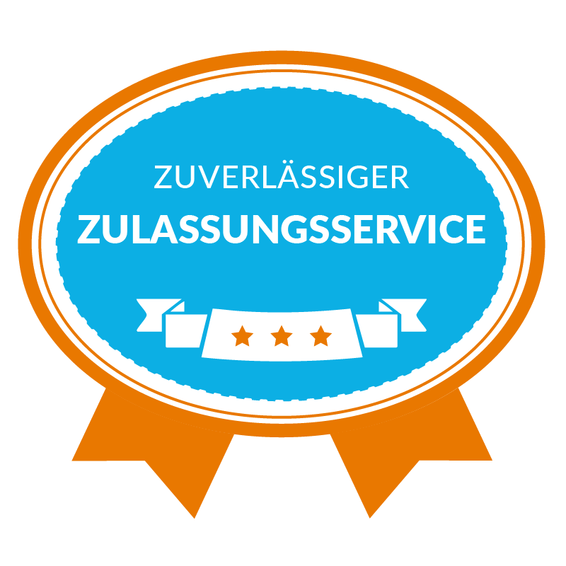 Siegel " Zuverlässiger Zulassungsservice"